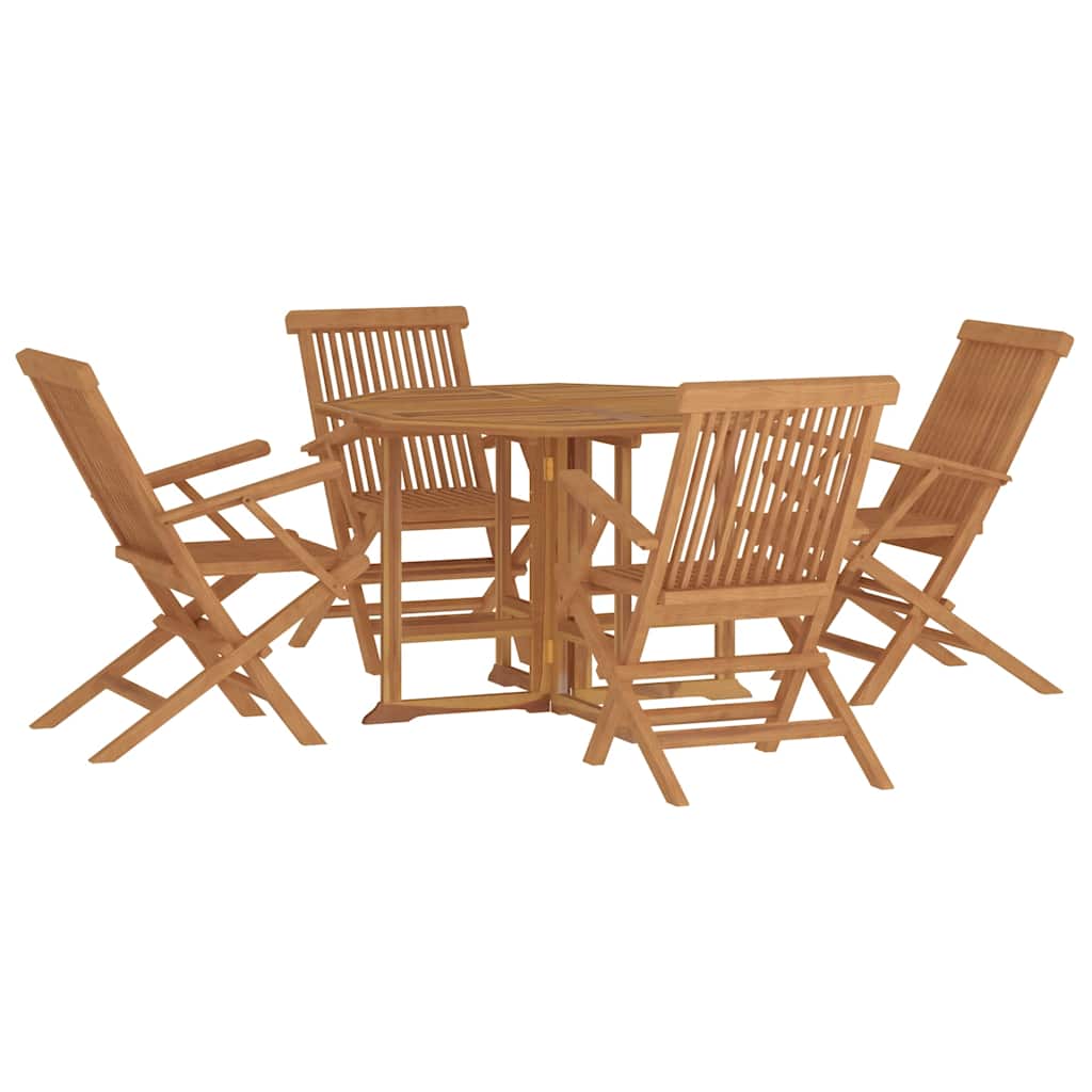 vidaXL Outdoor Dining Set | Natural Teak | Fine sanded teak hardwood | Medium