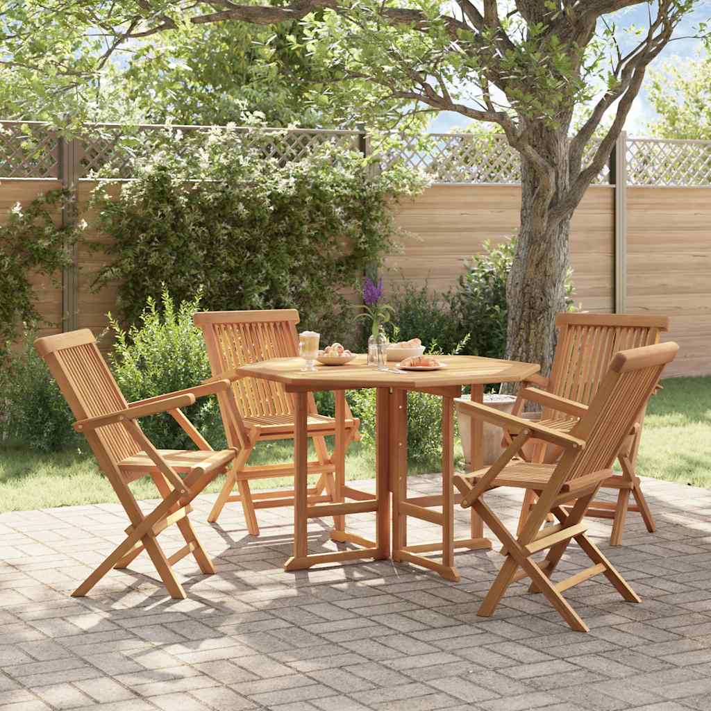 vidaXL Outdoor Dining Set | Natural Teak | Fine sanded teak hardwood | Medium