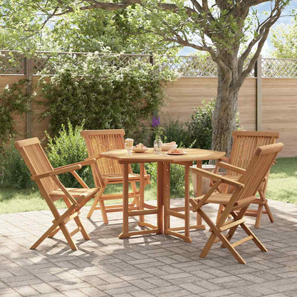 vidaXL Outdoor Dining Set | Natural Teak | Fine sanded teak hardwood | Medium
