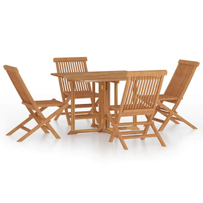 vidaXL Outdoor Dining Set | Natural Teak | Solid Teak wood | Medium | Foldable
