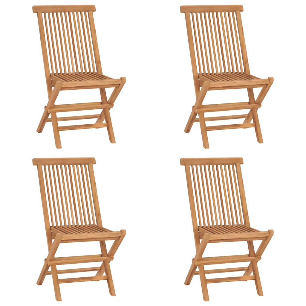 vidaXL Outdoor Dining Set | Natural Teak | Solid Teak wood | Medium | Foldable
