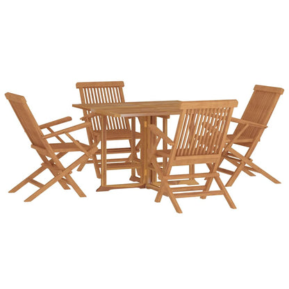 vidaXL Outdoor Dining Set | Teak | Solid teak wood | Medium | Foldable