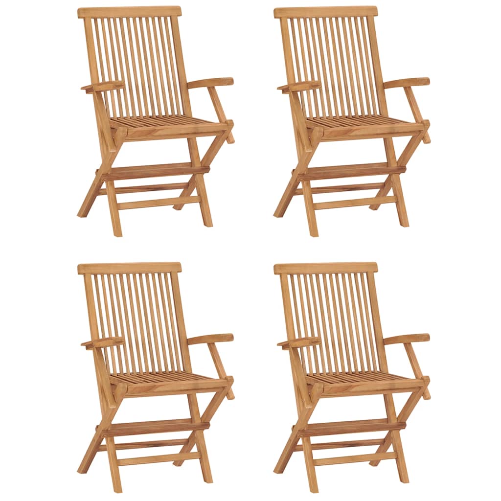 vidaXL Outdoor Dining Set | Teak | Solid teak wood | Medium | Foldable