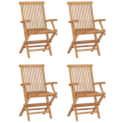 vidaXL Outdoor Dining Set | Teak | Solid teak wood | Medium | Foldable