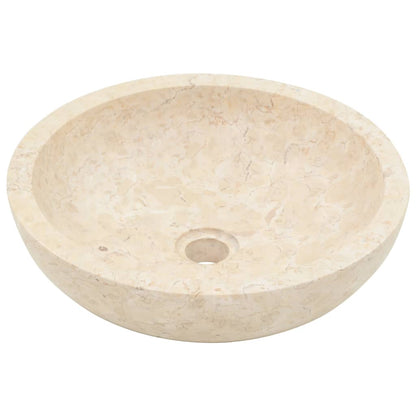 vidaXL Bathroom Vanity Cabinet with Cream Marble Sinks Solid Wood Teak