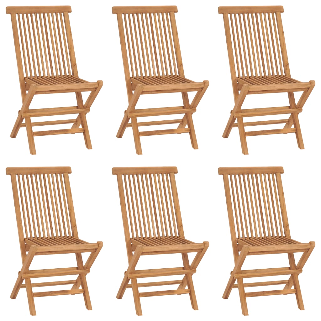 vidaXL Garden Chair | Set of 6 | Teak | Solid Teak Wood | Standard | Foldable