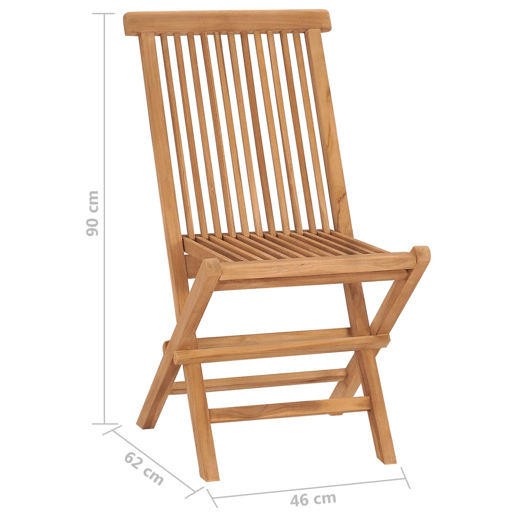 vidaXL Garden Chair | Set of 6 | Teak | Solid Teak Wood | Standard | Foldable