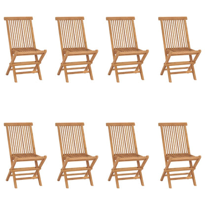 vidaXL Garden Chair | Set of 8 | Teak | Solid Teak Wood | Standard | Foldable