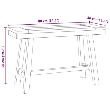 340742 vidaXL Bench 80 cm Solid Wood Teak