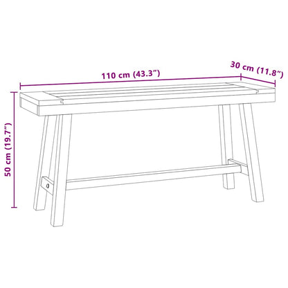 340743 vidaXL Bench 110 cm Solid Wood Teak