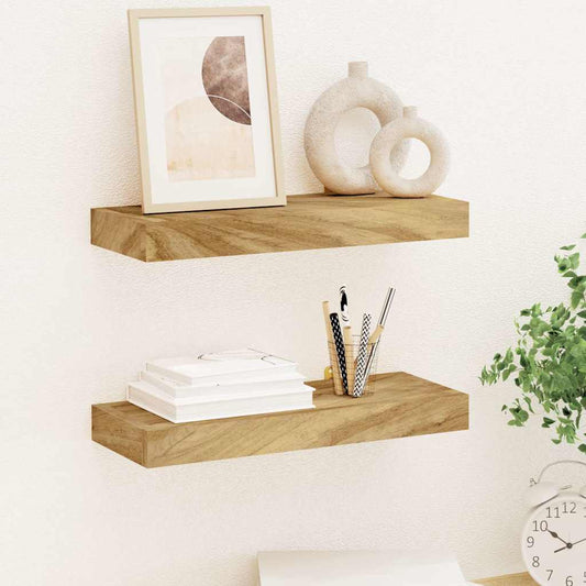 vidaXL Wall Shelves 2 pcs 40x15x4 cm Solid Wood Teak