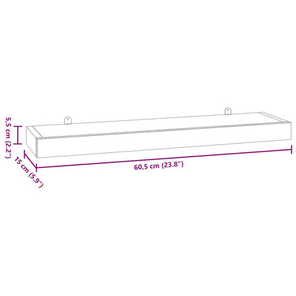 vidaXL Wall Shelves 2 pcs 60x15x4 cm Solid Wood Teak