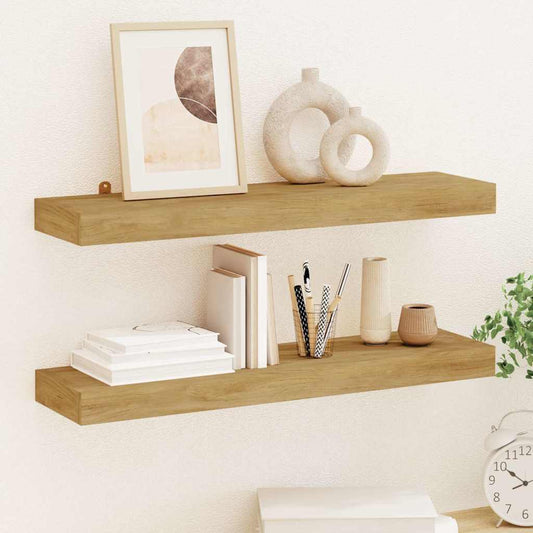 vidaXL Wall Shelves 2 pcs 60x15x4 cm Solid Wood Teak