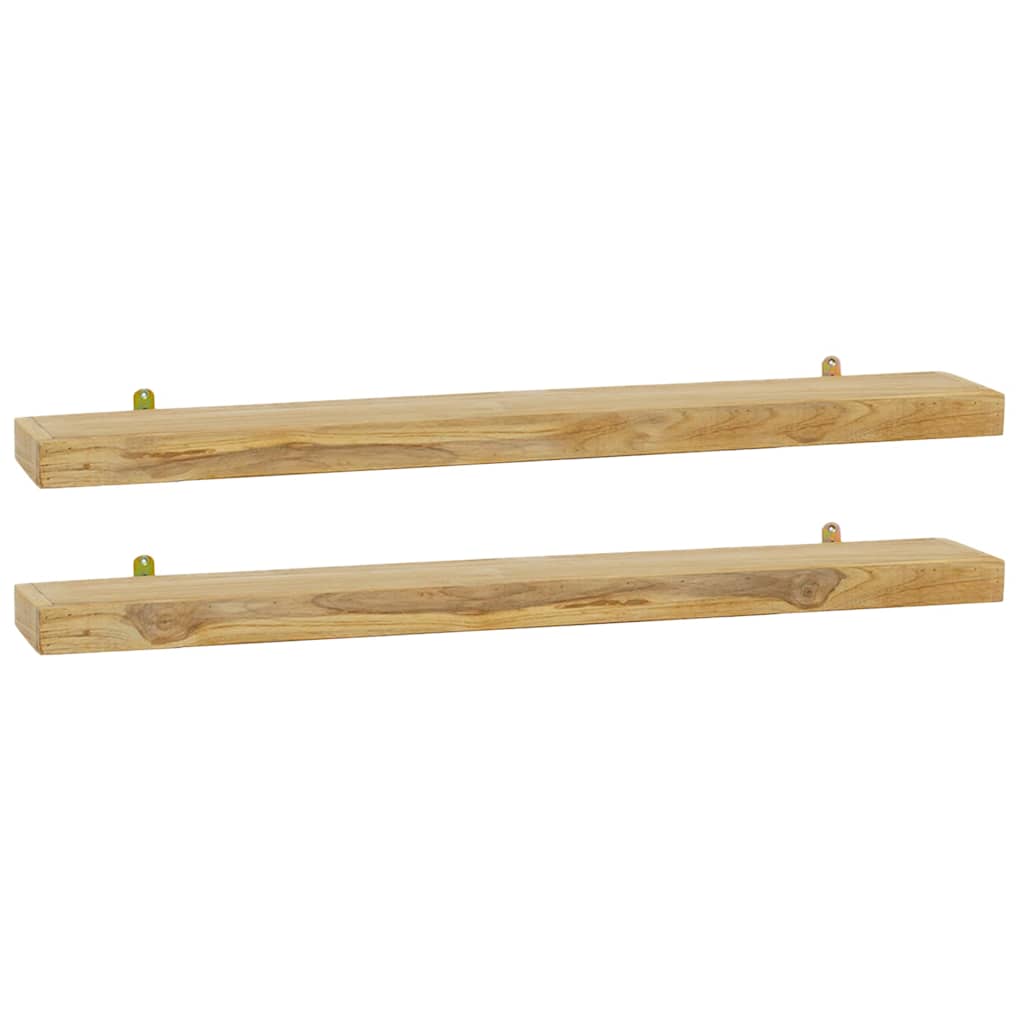 vidaXL Wall Shelves 2 pcs 90x15x4 cm Solid Wood Teak