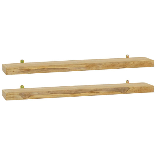 vidaXL Wall Shelves 2 pcs 90x15x4 cm Solid Wood Teak