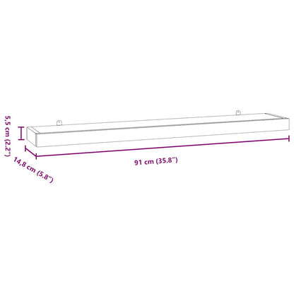 vidaXL Wall Shelves 2 pcs 90x15x4 cm Solid Wood Teak