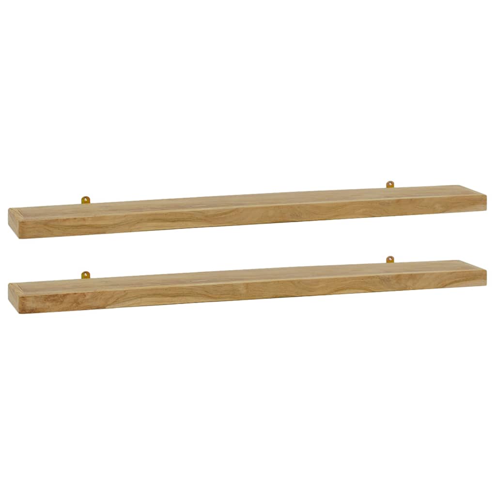vidaXL Wall Shelves 2 pcs 110x15x4 cm Solid Wood Teak