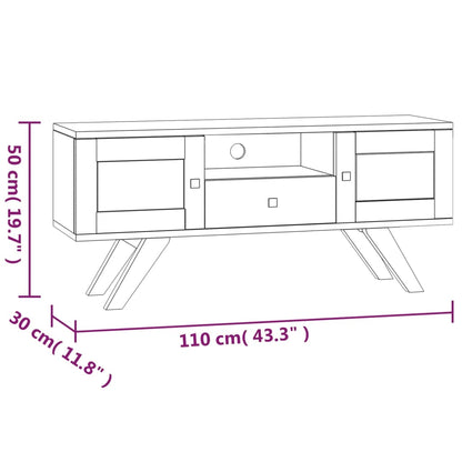 vidaXL TV Cabinet 110x30x50 cm Solid Wood Teak