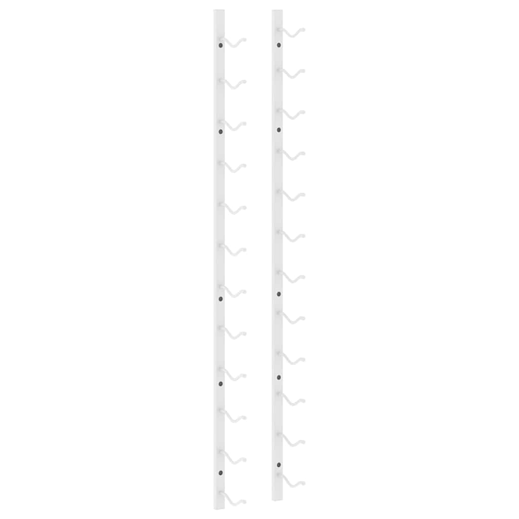 340879 vidaXL Wall Mounted Wine Rack for 12 Bottles White Iron