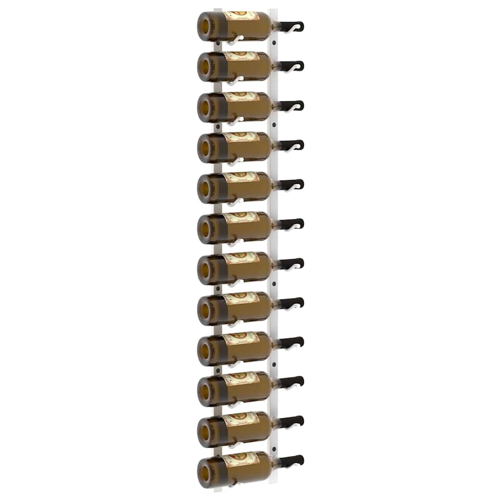 340879 vidaXL Wall Mounted Wine Rack for 12 Bottles White Iron