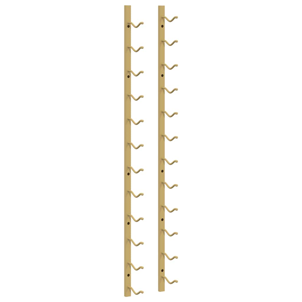 vidaXL Wall Mounted Wine Rack for 12 Bottles Gold Iron