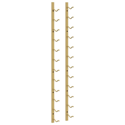 vidaXL Wall Mounted Wine Rack for 12 Bottles Gold Iron