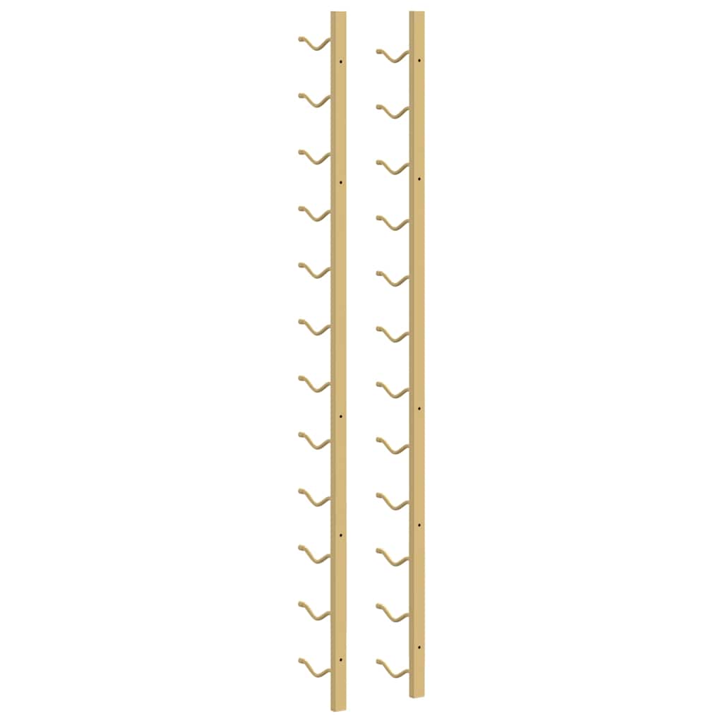 vidaXL Wall Mounted Wine Rack for 12 Bottles Gold Iron