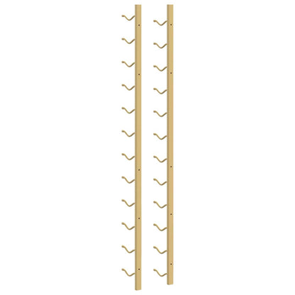 vidaXL Wall Mounted Wine Rack for 12 Bottles Gold Iron