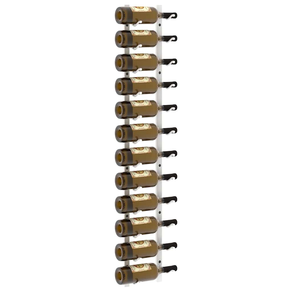 vidaXL Wall Mounted Wine Rack for 12 Bottles 2 pcs White Iron