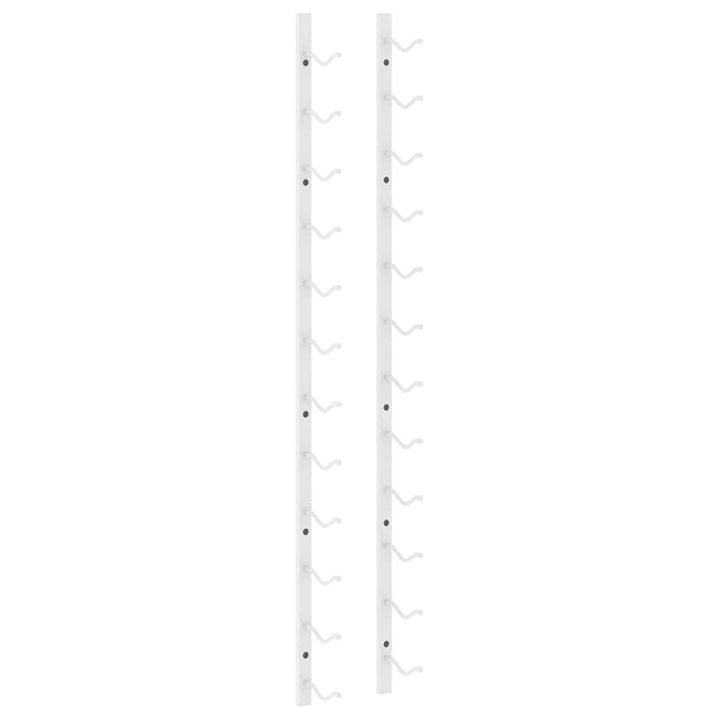 vidaXL Wall Mounted Wine Rack for 12 Bottles 2 pcs White Iron