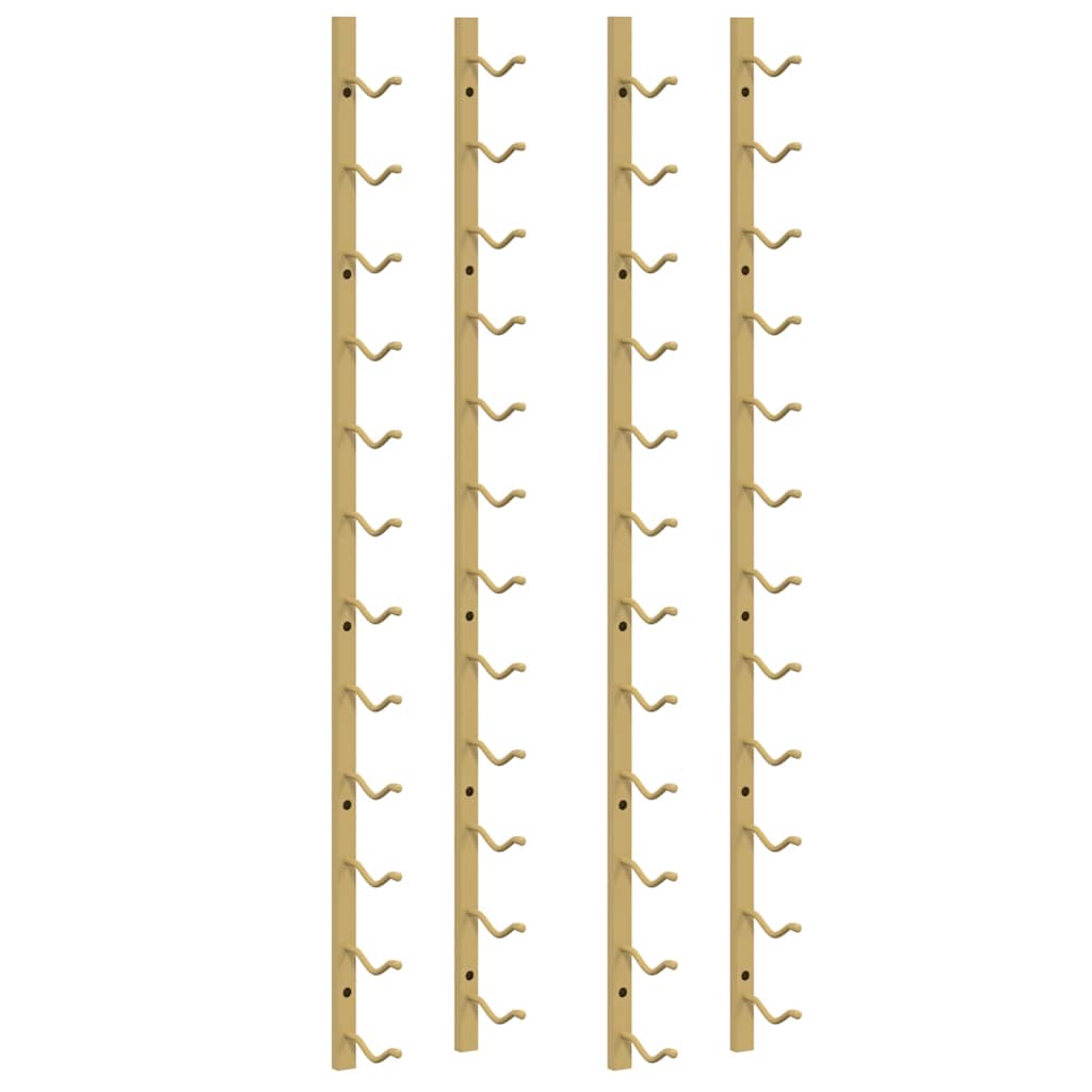 vidaXL Wall Mounted Wine Rack for 12 Bottles 2 pcs Gold Iron