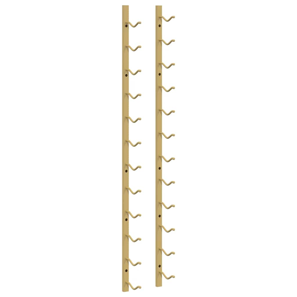 340882 vidaXL Wall Mounted Wine Rack for 12 Bottles 2 pcs Gold Iron