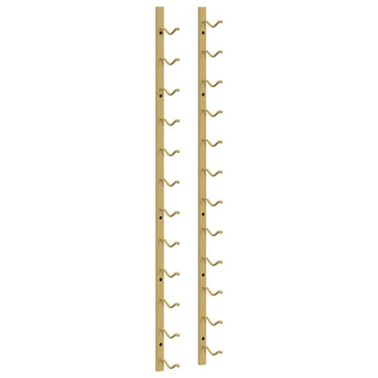 340882 vidaXL Wall Mounted Wine Rack for 12 Bottles 2 pcs Gold Iron