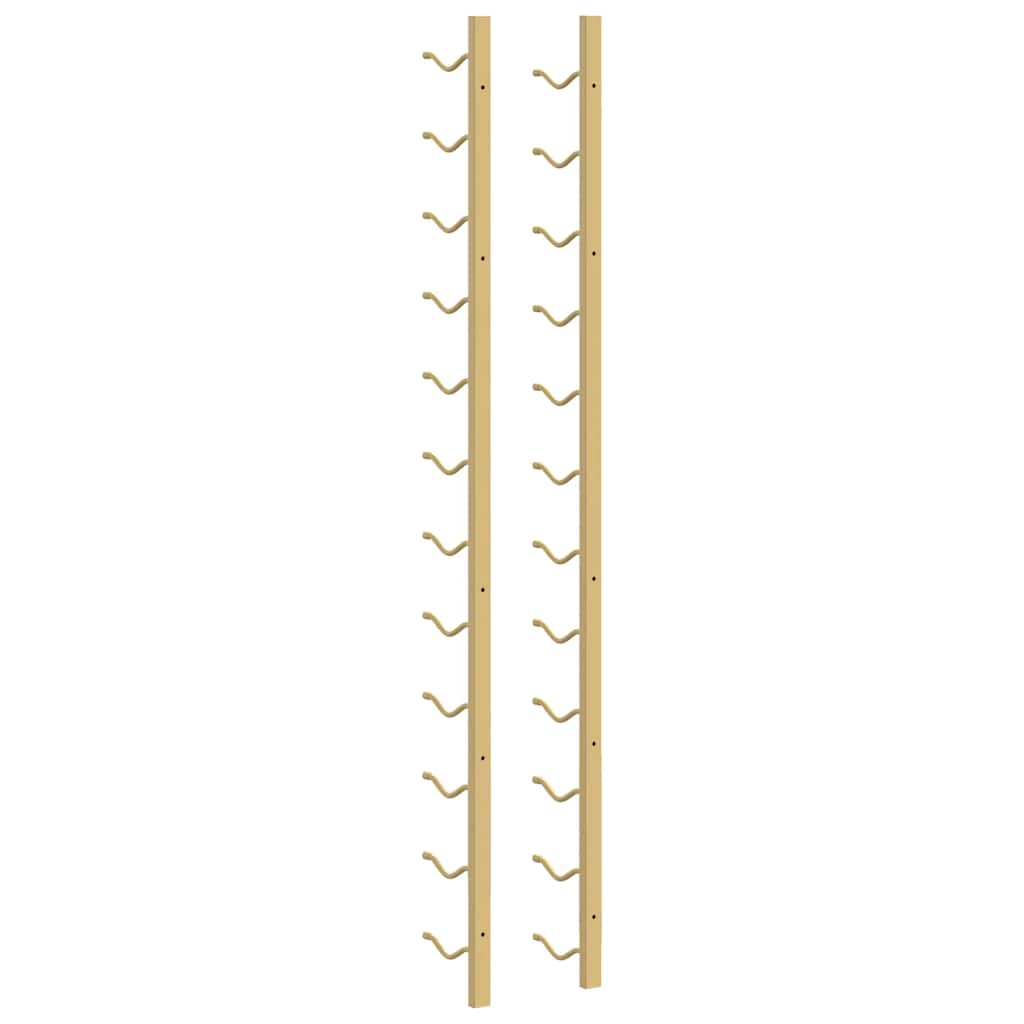 340882 vidaXL Wall Mounted Wine Rack for 12 Bottles 2 pcs Gold Iron