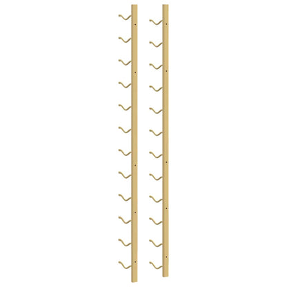 340882 vidaXL Wall Mounted Wine Rack for 12 Bottles 2 pcs Gold Iron