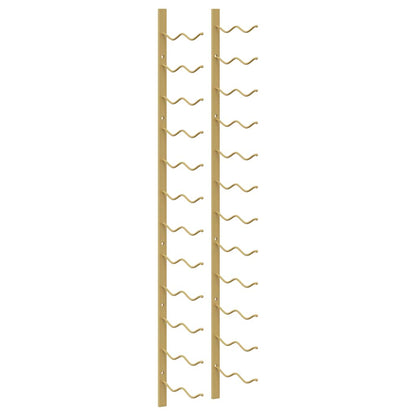 vidaXL Wall Mounted Wine Rack for 24 Bottles Gold Iron