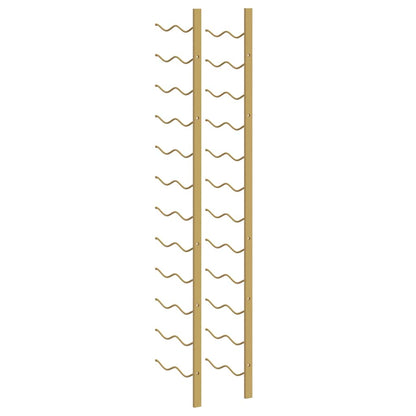 vidaXL Wall Mounted Wine Rack for 24 Bottles Gold Iron