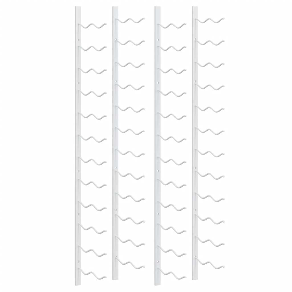 vidaXL Wall Mounted Wine Rack for 24 Bottles 2 pcs White Iron