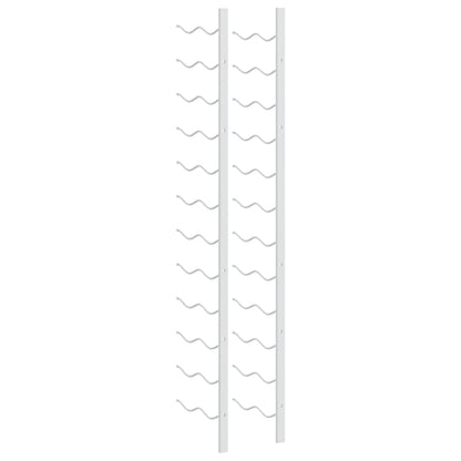 vidaXL Wall Mounted Wine Rack for 24 Bottles 2 pcs White Iron