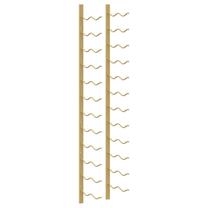 vidaXL Wall Mounted Wine Rack for 24 Bottles 2 pcs Gold Iron