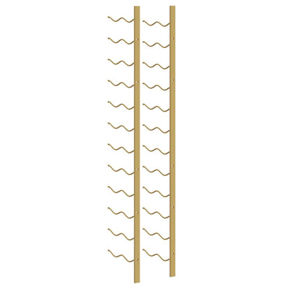 vidaXL Wall Mounted Wine Rack for 24 Bottles 2 pcs Gold Iron