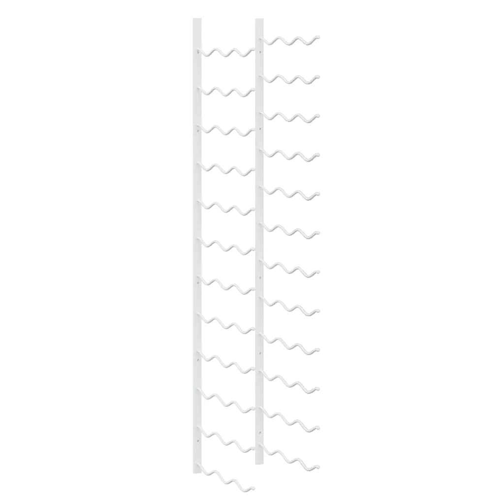vidaXL Wall Mounted Wine Rack for 36 Bottles White Iron