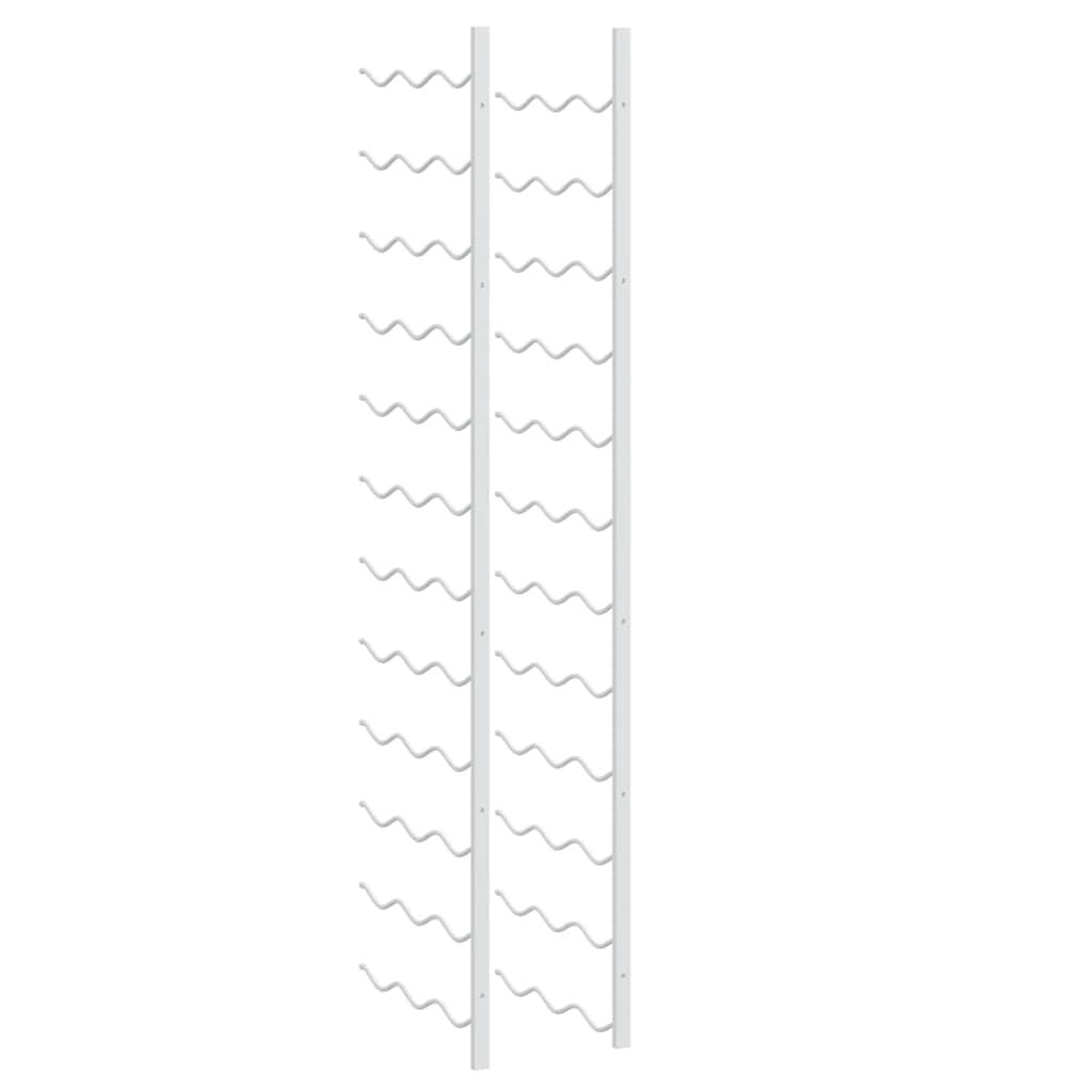 vidaXL Wall Mounted Wine Rack for 36 Bottles White Iron
