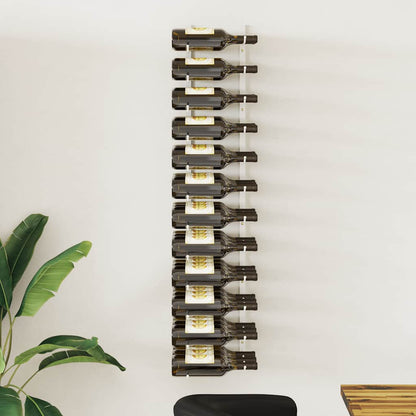 vidaXL Wall Mounted Wine Rack for 36 Bottles White Iron