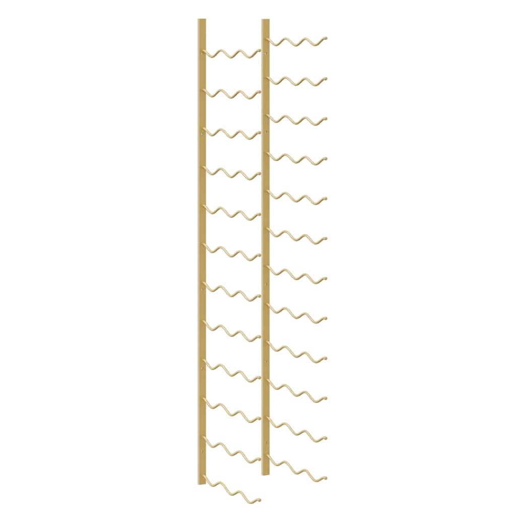 vidaXL Wall Mounted Wine Rack for 36 Bottles Gold Iron