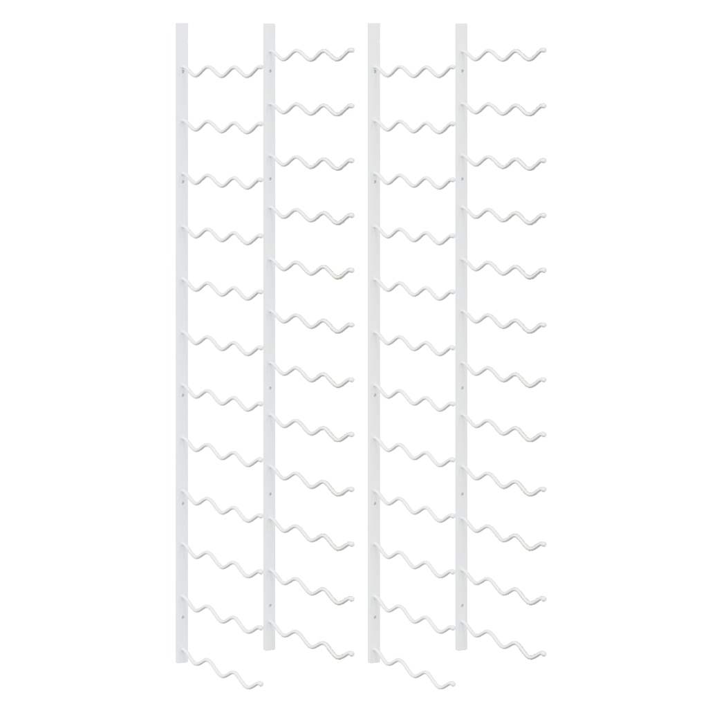 vidaXL Wall Mounted Wine Rack for 36 Bottles 2 pcs White Iron