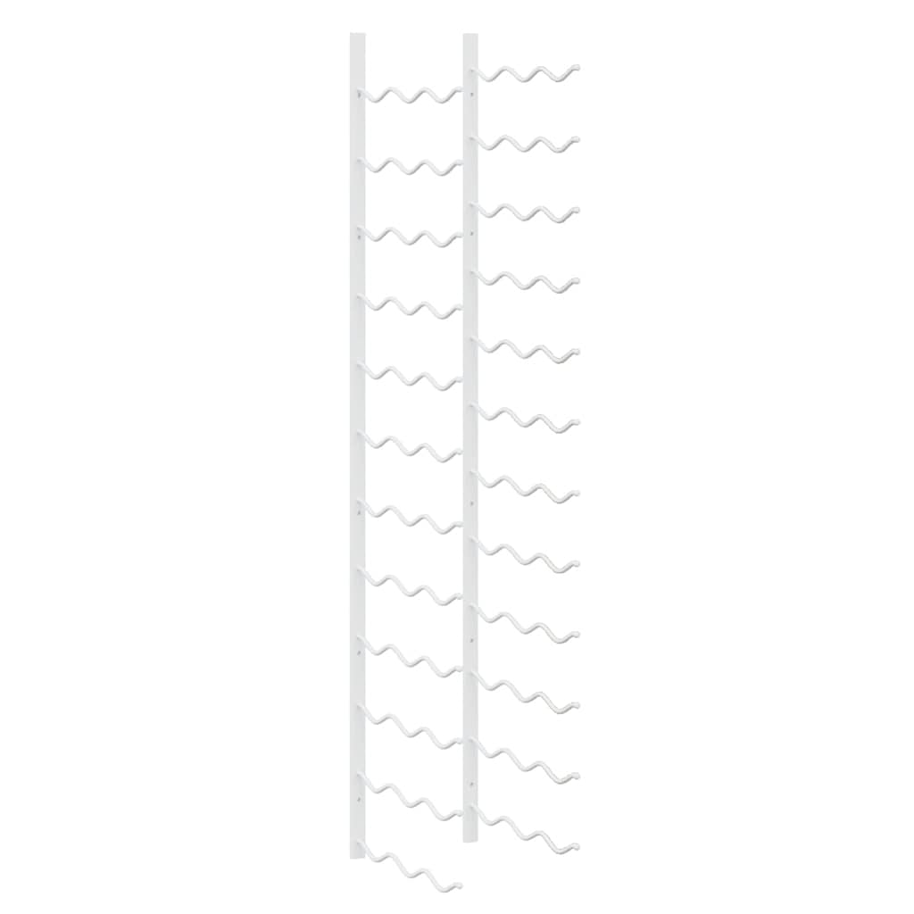 vidaXL Wall Mounted Wine Rack for 36 Bottles 2 pcs White Iron