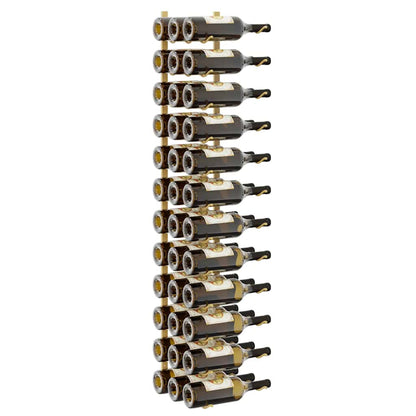 vidaXL Wall Mounted Wine Rack for 36 Bottles 2 pcs Gold Iron