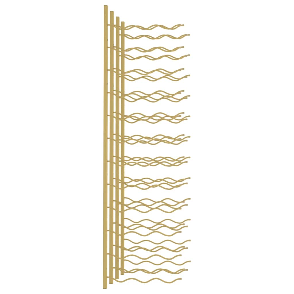 vidaXL Wall Mounted Wine Rack for 36 Bottles 2 pcs Gold Iron