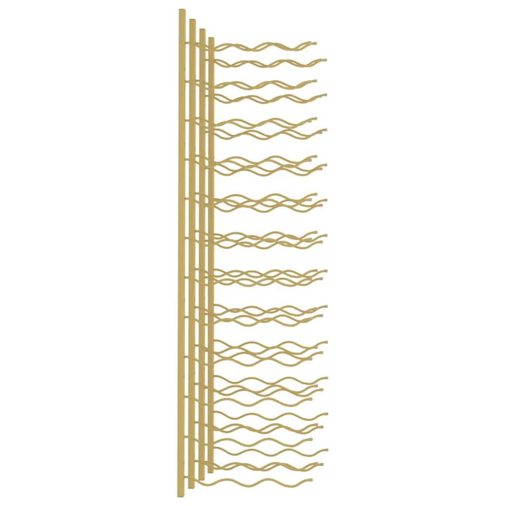 vidaXL Wall Mounted Wine Rack for 36 Bottles 2 pcs Gold Iron